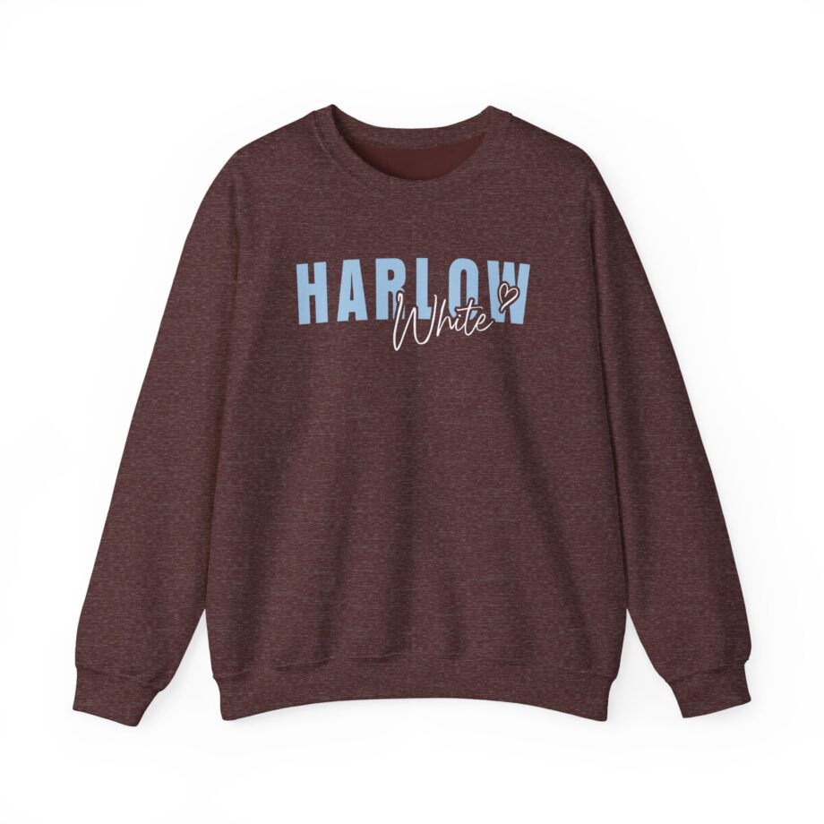 Harlow and Popcorn White Unisex Heavy Blend™ Crewneck Sweatshirt