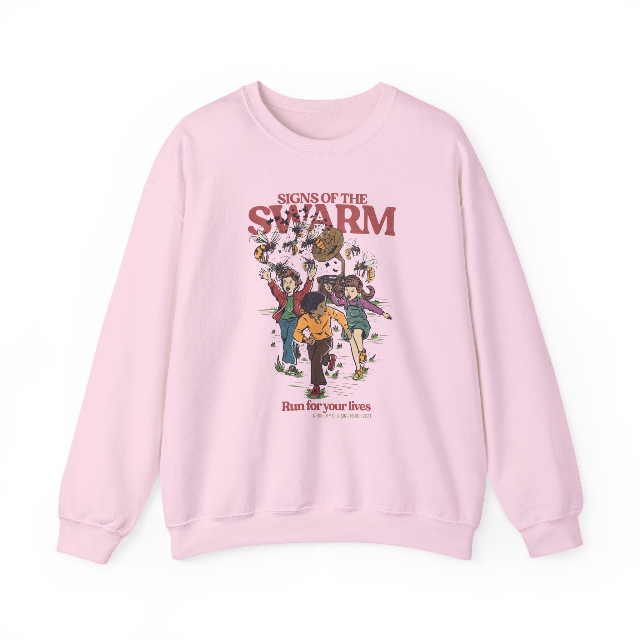 Signs of the Swarm Let's Run for Our Lives Unisex Heavy Blendâ„¢ Crewneck Sweatshirt