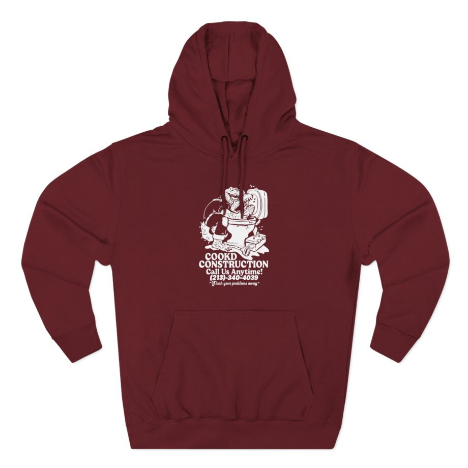 Lazarbeam  Cookd Construction Call Us Anytime Three-Panel Fleece Hoodie
