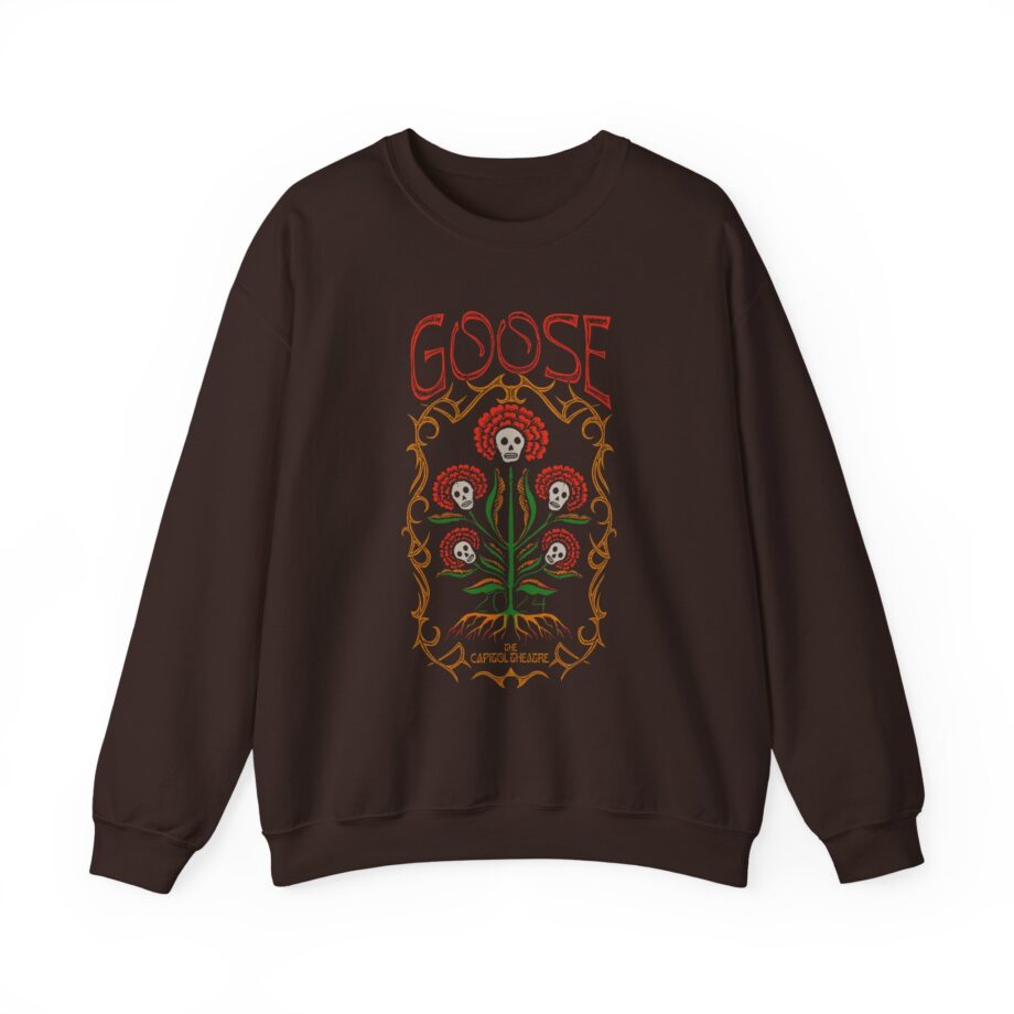 Goose Skull Flowers Unisex Heavy Blend™ Crewneck Sweatshirt