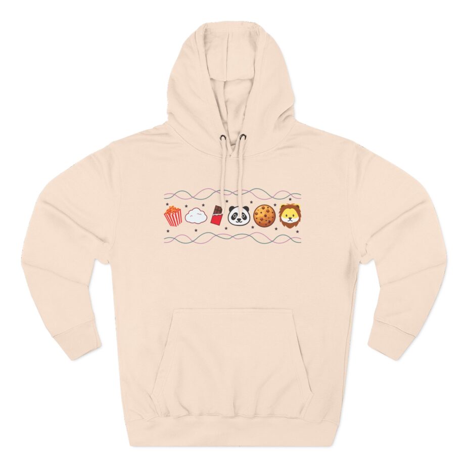 Harlow and Popcorn Emoji Three-Panel Fleece Hoodie