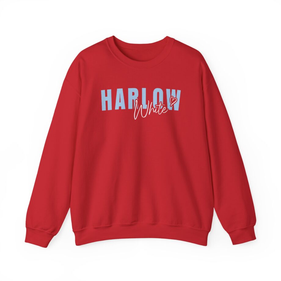 Harlow and Popcorn White Unisex Heavy Blend™ Crewneck Sweatshirt