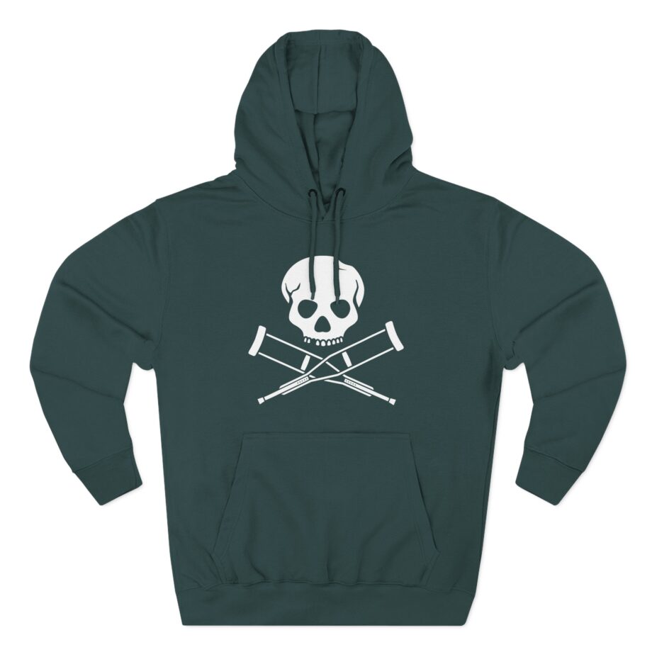 Jackass Skull and Crutches Three-Panel Fleece Hoodie