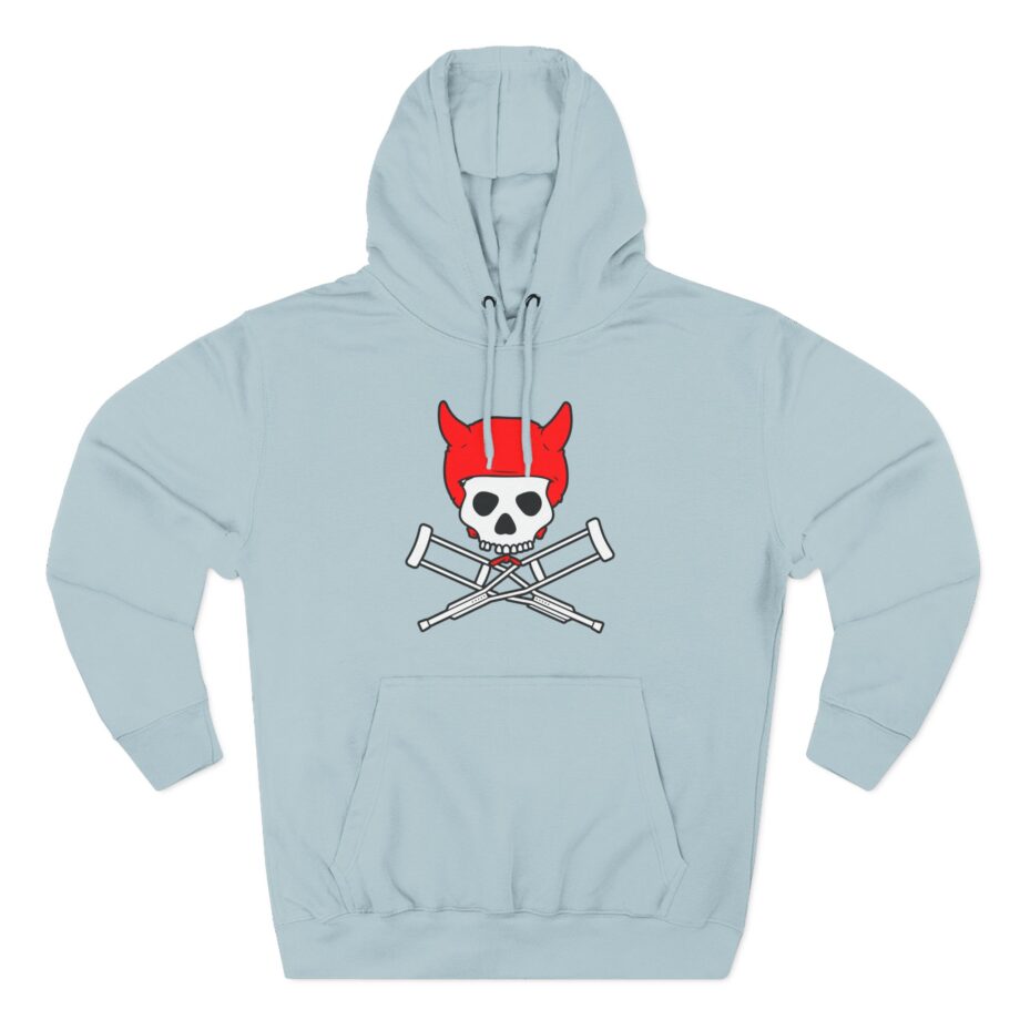 Jackass Devil Horns Skull & Crossbones Three-Panel Fleece Hoodie