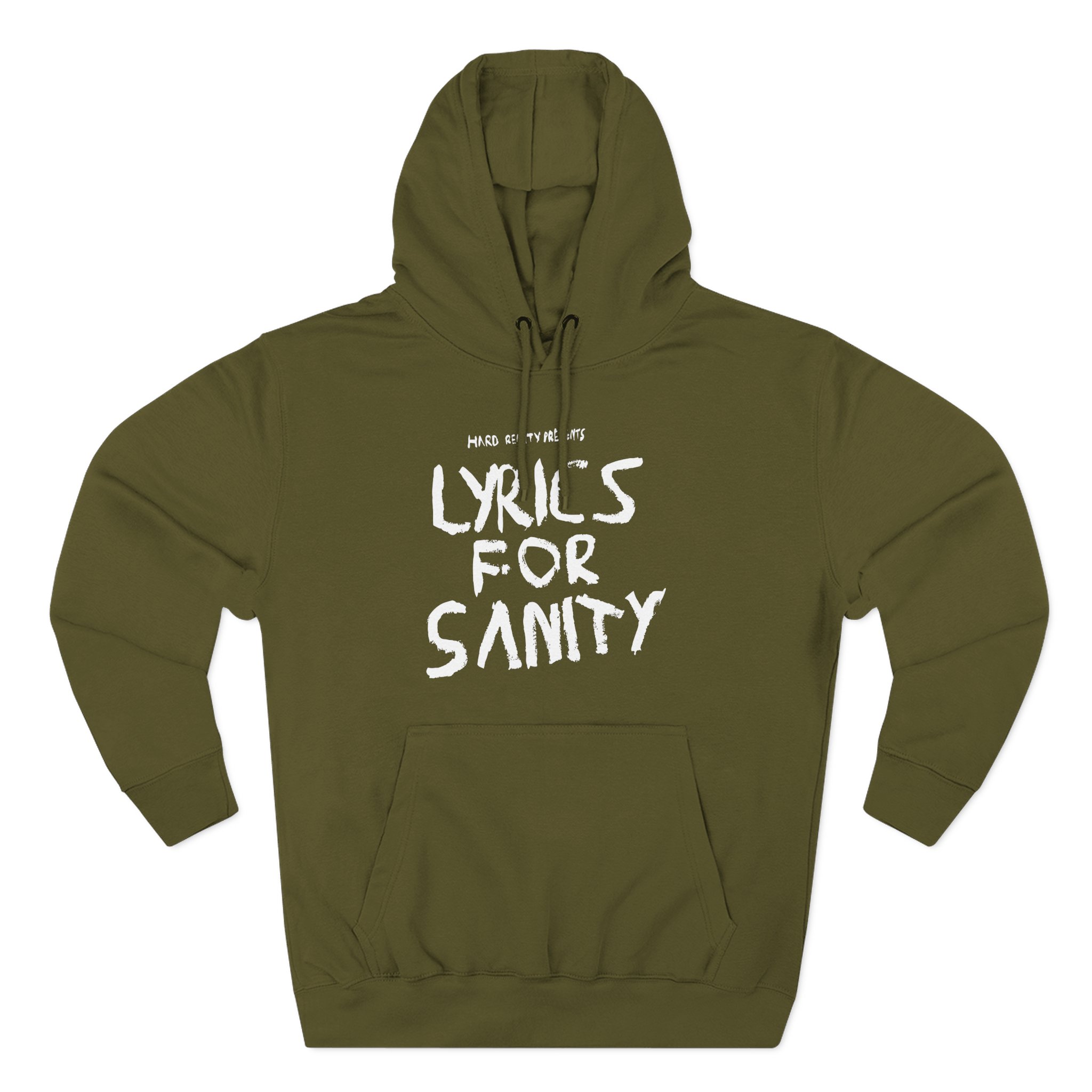 Songer Lyrics for Sanity Three-Panel Fleece Hoodie