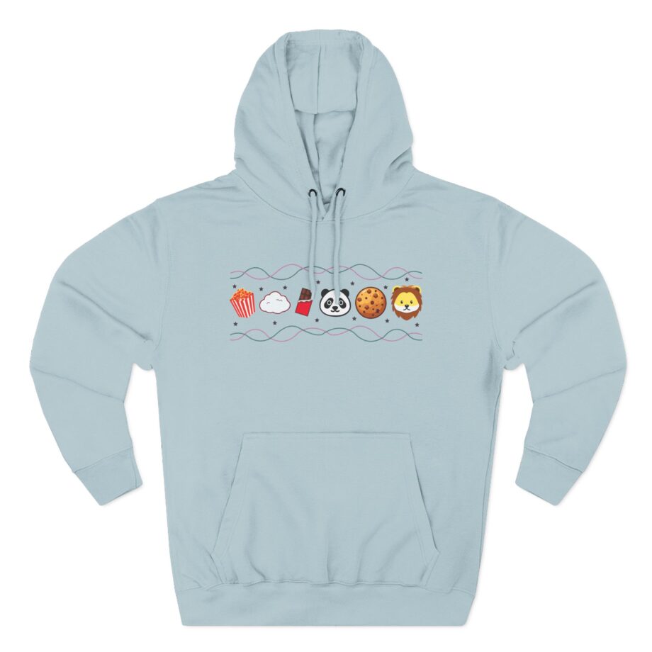 Harlow and Popcorn Emoji Three-Panel Fleece Hoodie