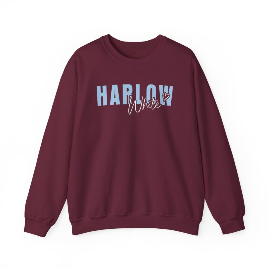 Harlow and Popcorn White Unisex Heavy Blend™ Crewneck Sweatshirt