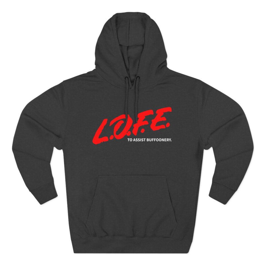 Lofe to Assist Buffoonery Three-Panel Fleece Hoodie