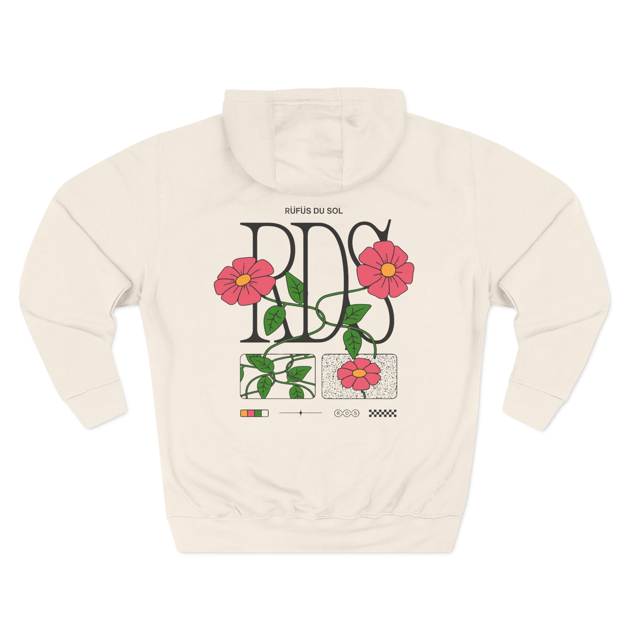 Rufus Du Sol Flower Ecru Three-Panel Fleece Hoodie