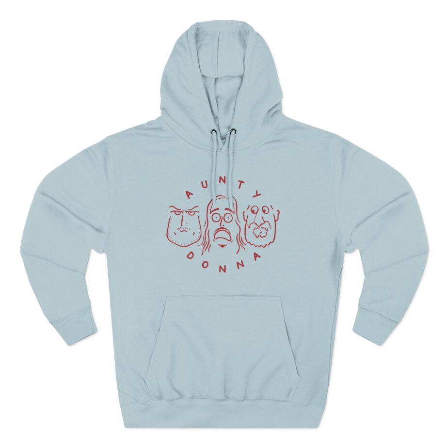Aunty Donna White Faces Three-Panel Fleece Hoodie