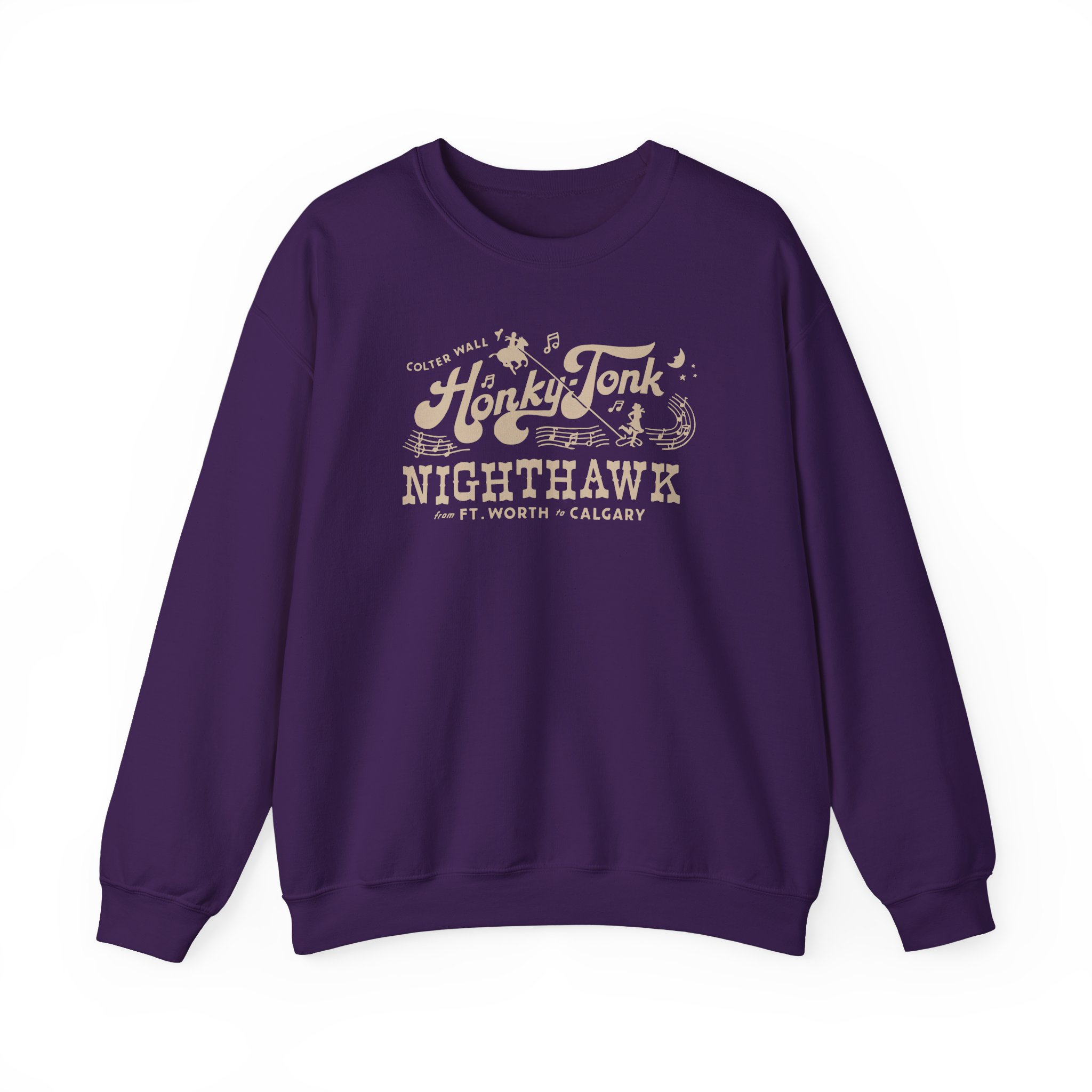 Colter Wall Honky-tonk Nighthawk Unisex Heavy Blendâ„¢ Crewneck Sweatshirt