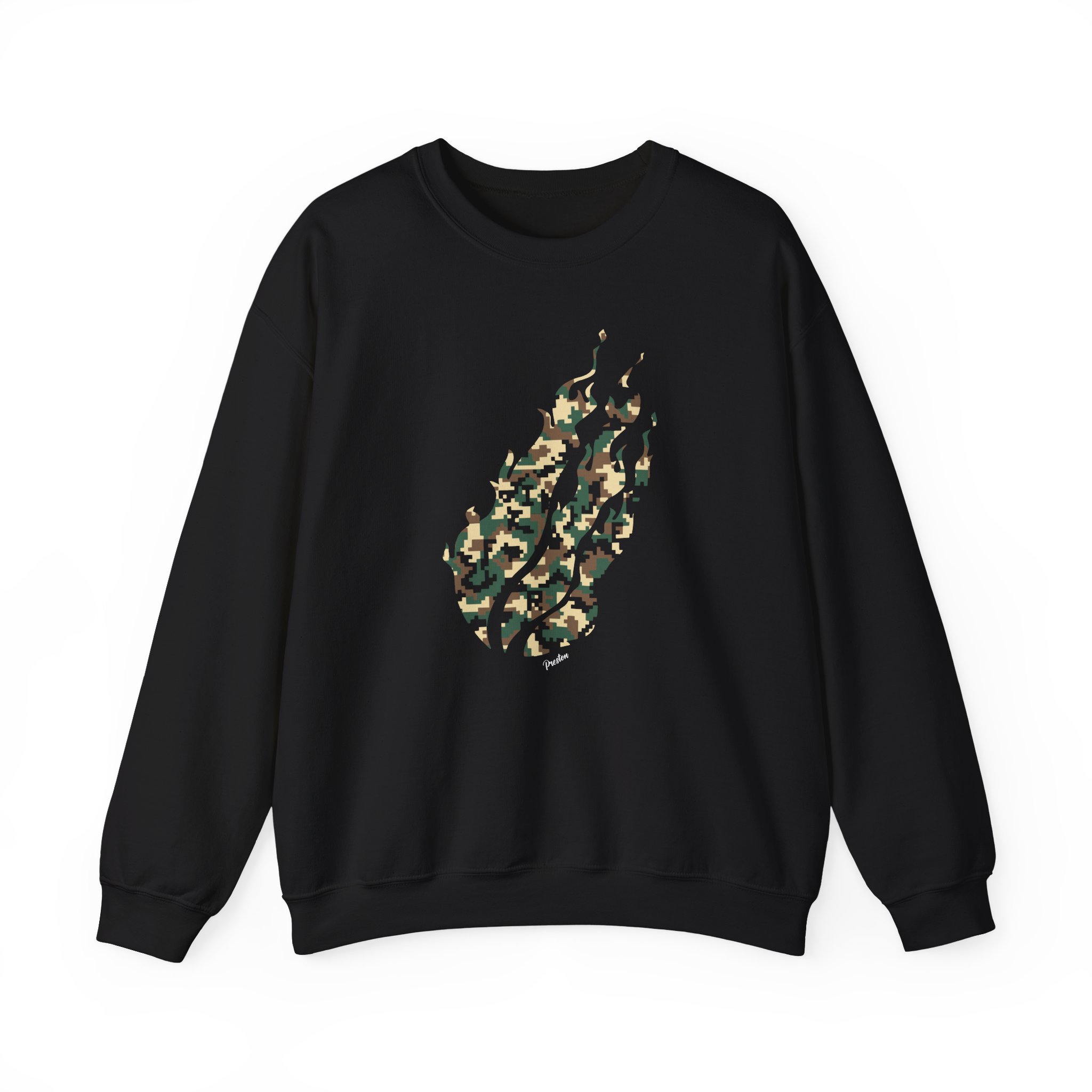 Preston Pixel Camo Unisex Heavy Blendâ„¢ Crewneck Sweatshirt
