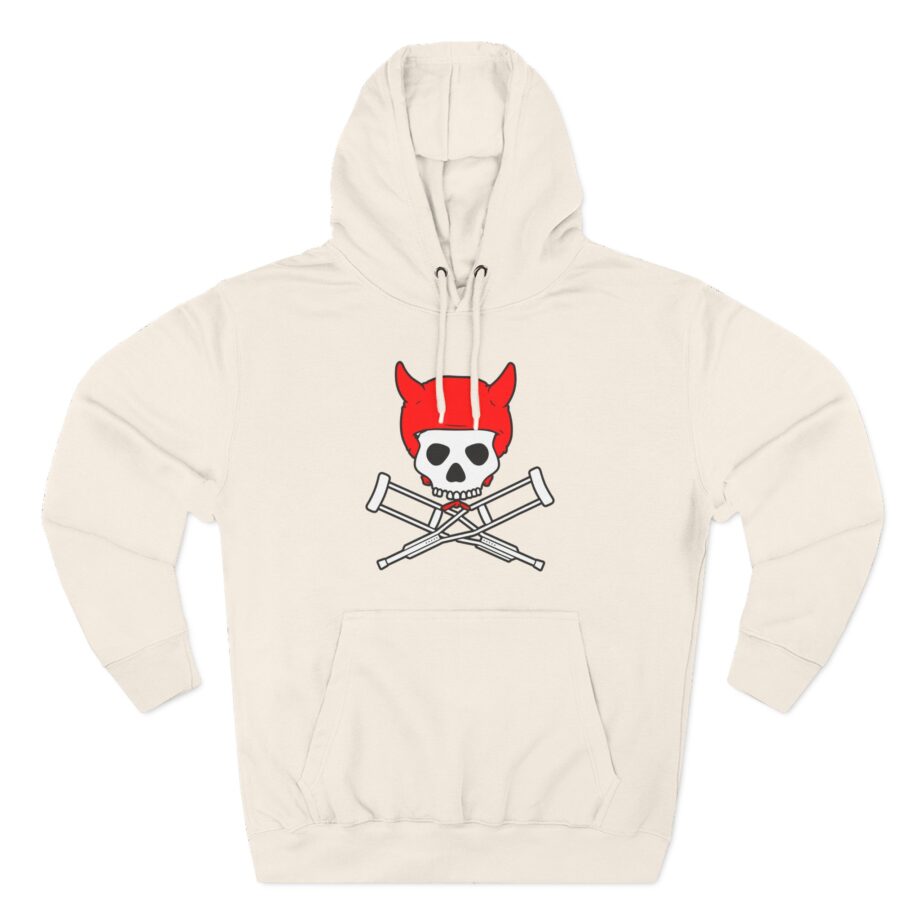 Jackass Devil Horns Skull & Crossbones Three-Panel Fleece Hoodie