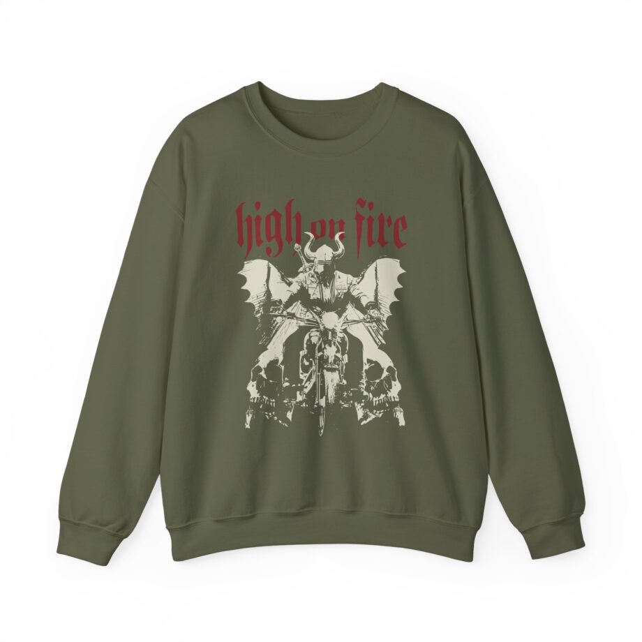 High on Fire Biker Unisex Heavy Blend™ Crewneck Sweatshirt