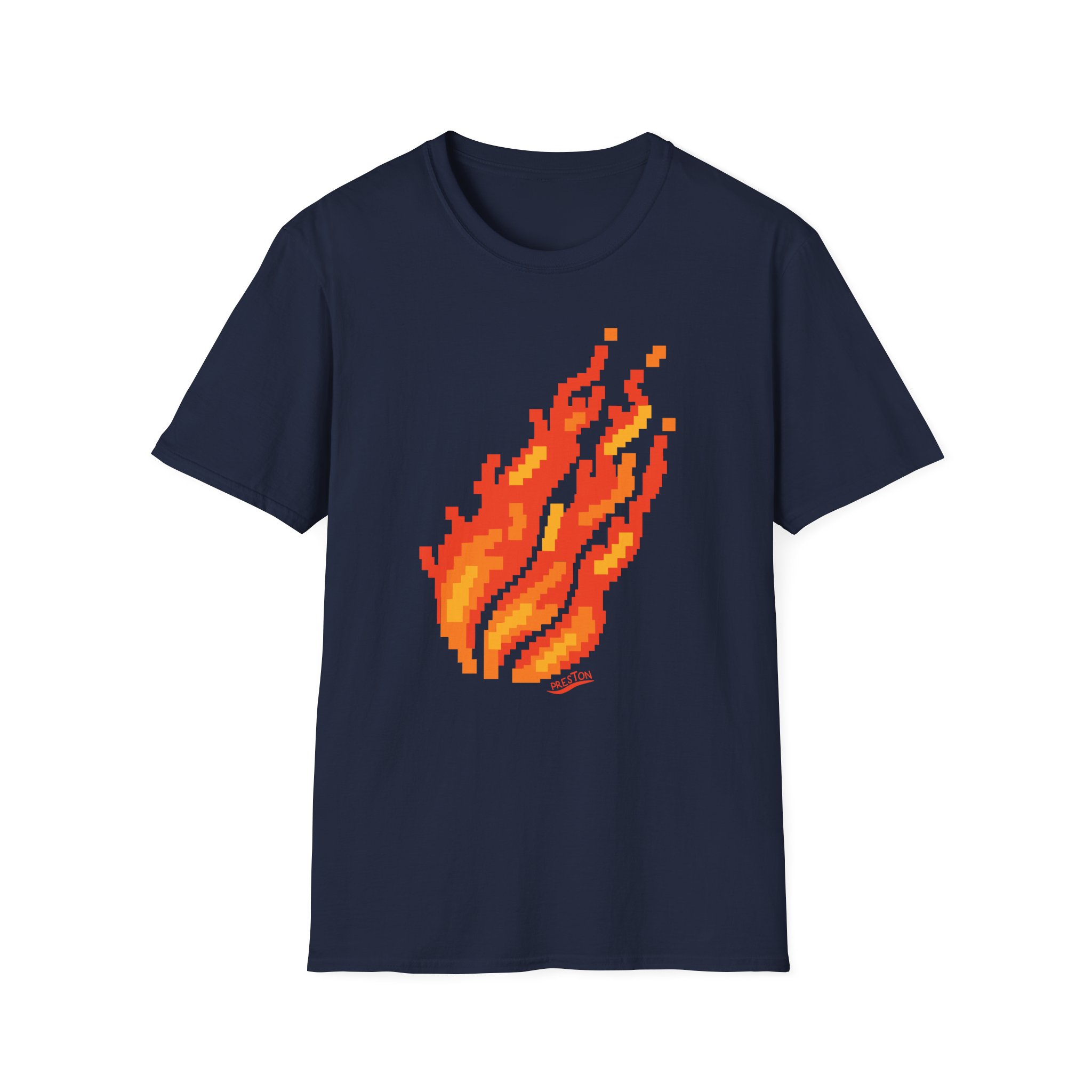 Preston Pixel Flame Unisex Softstyle T-Shirt