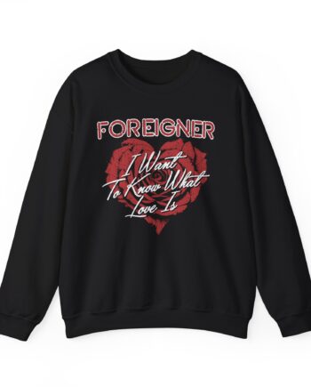 Foreigner Rose Heart Unisex Heavy Blend™ Crewneck Sweatshirt