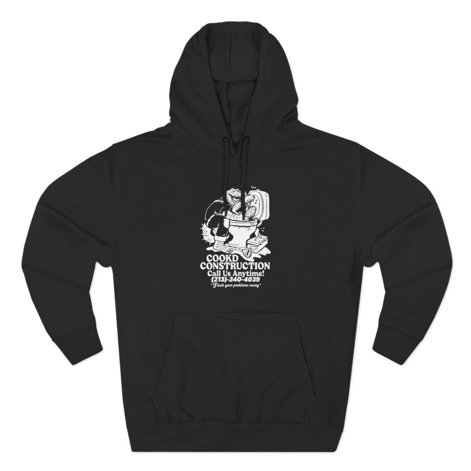 Lazarbeam  Cookd Construction Call Us Anytime Three-Panel Fleece Hoodie