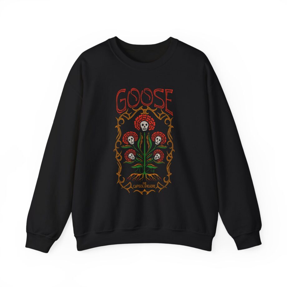 Goose Skull Flowers Unisex Heavy Blend™ Crewneck Sweatshirt