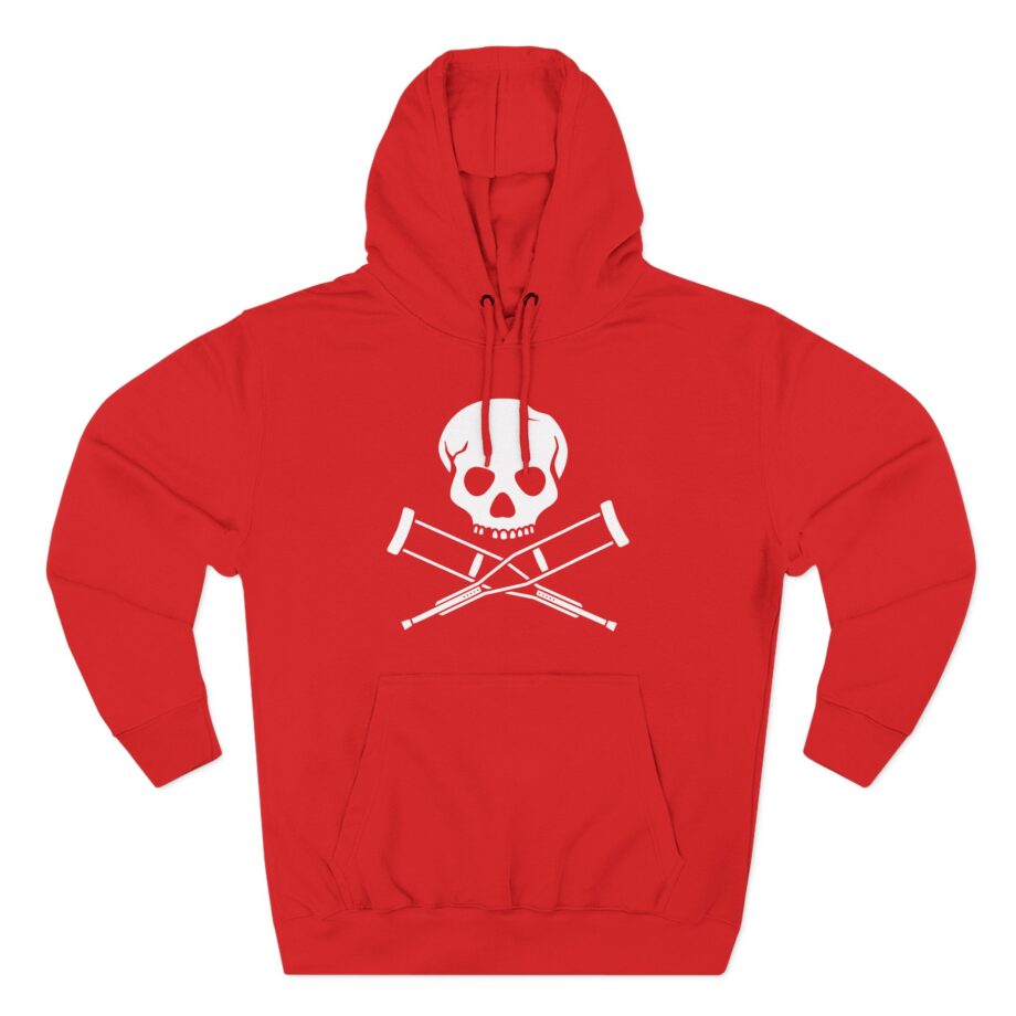 Jackass Skull and Crutches Three-Panel Fleece Hoodie