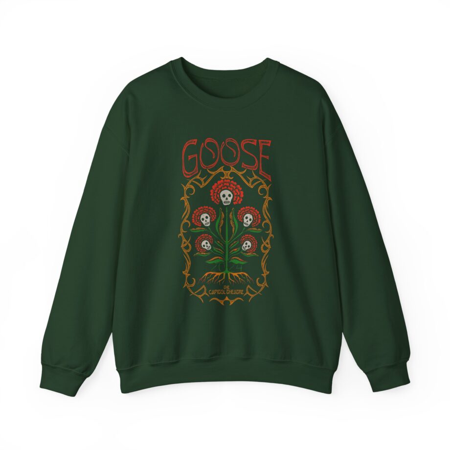 Goose Skull Flowers Unisex Heavy Blend™ Crewneck Sweatshirt