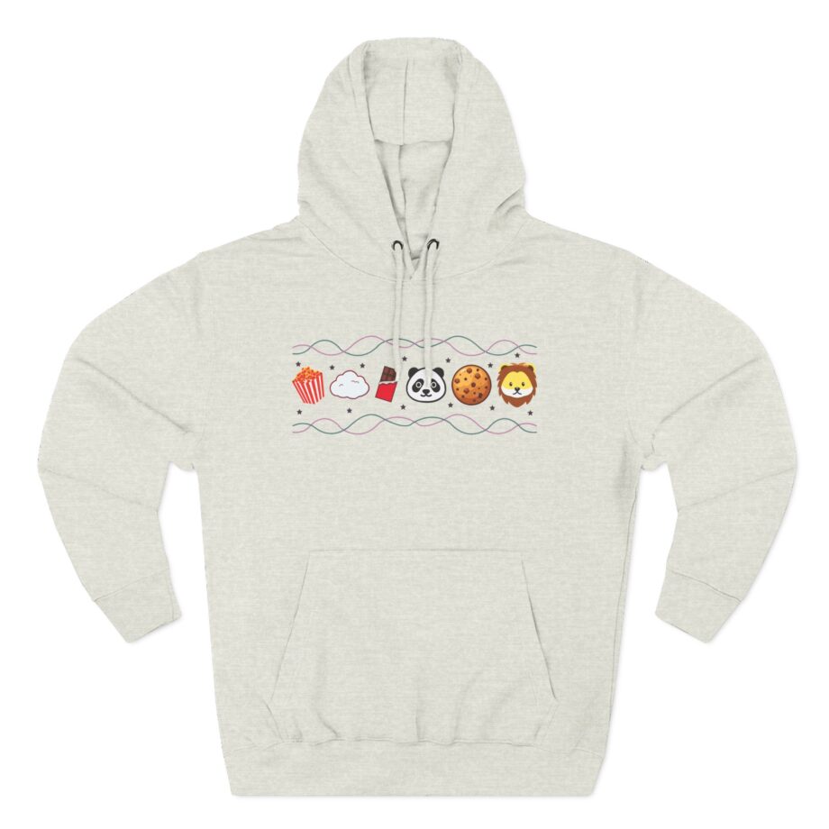 Harlow and Popcorn Emoji Three-Panel Fleece Hoodie