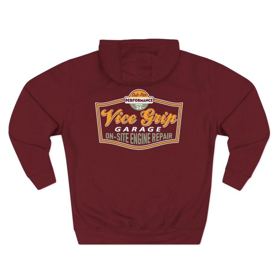 Vicegripgarage Engine Repair Three-Panel Fleece Hoodie