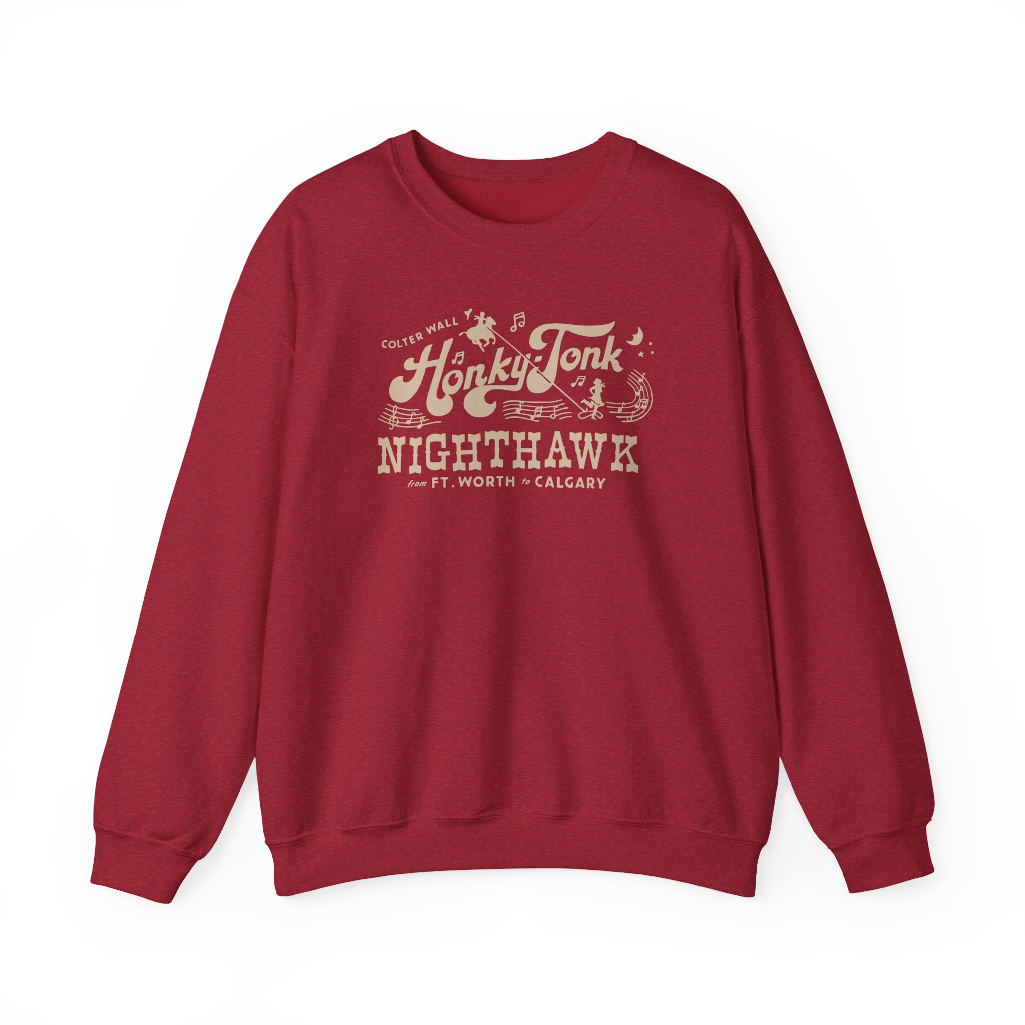 Colter Wall Honky-tonk Nighthawk Unisex Heavy Blendâ„¢ Crewneck Sweatshirt