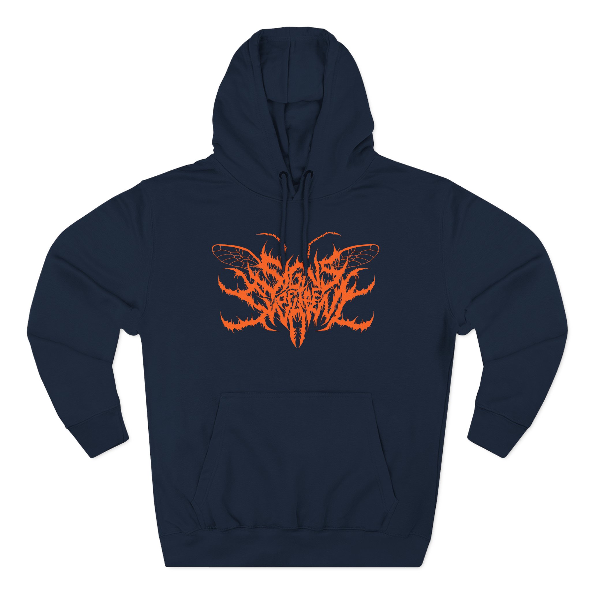 Signs of the Swarm Orange Logo Three-Panel Fleece Hoodie