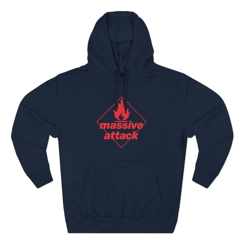 Massive Attack Blue Lines Red Logo Three-Panel Fleece Hoodie