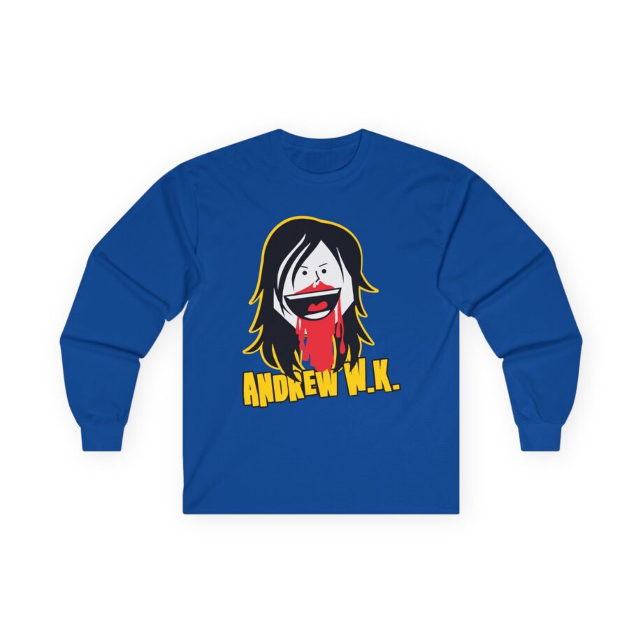 Andrew Wk Cartoon Bloody Nose Unisex Ultra Cotton Long Sleeve Tee