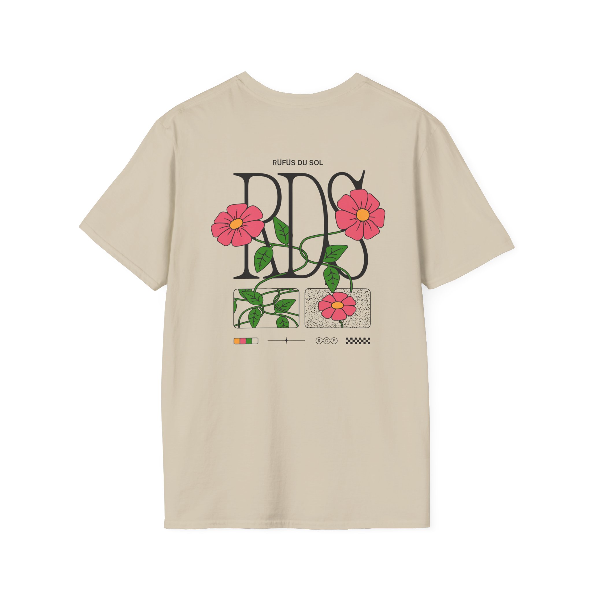 Rufus Du Sol Flower Ecru Unisex Softstyle T-Shirt