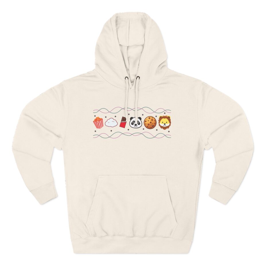 Harlow and Popcorn Emoji Three-Panel Fleece Hoodie