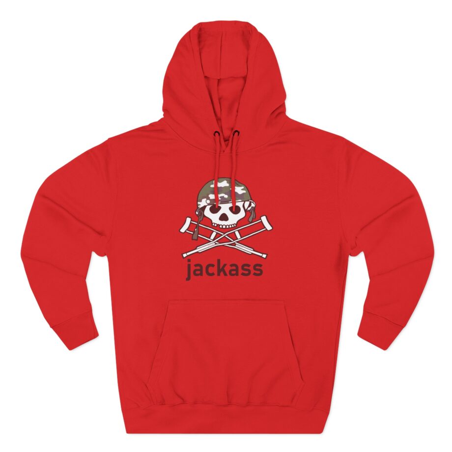 Jackass Camouflage Helmet Three-Panel Fleece Hoodie