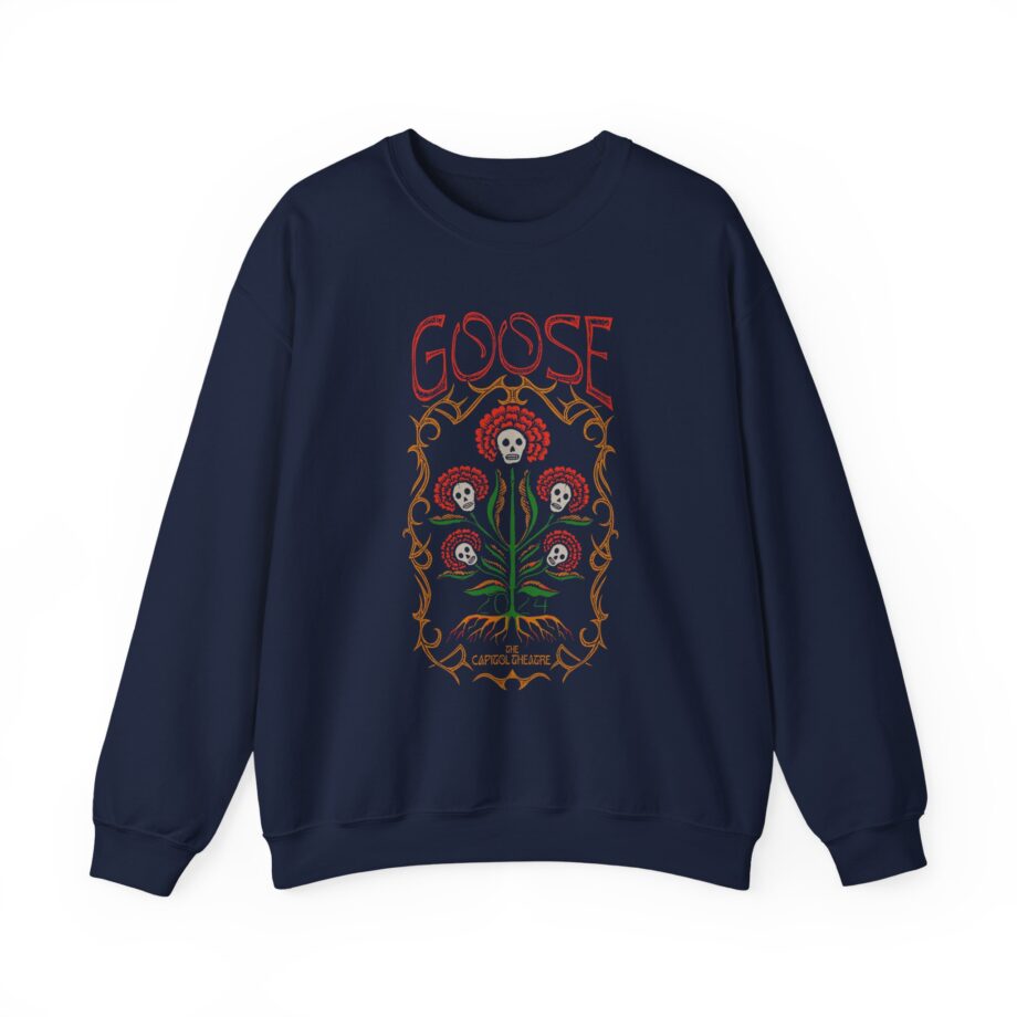 Goose Skull Flowers Unisex Heavy Blend™ Crewneck Sweatshirt