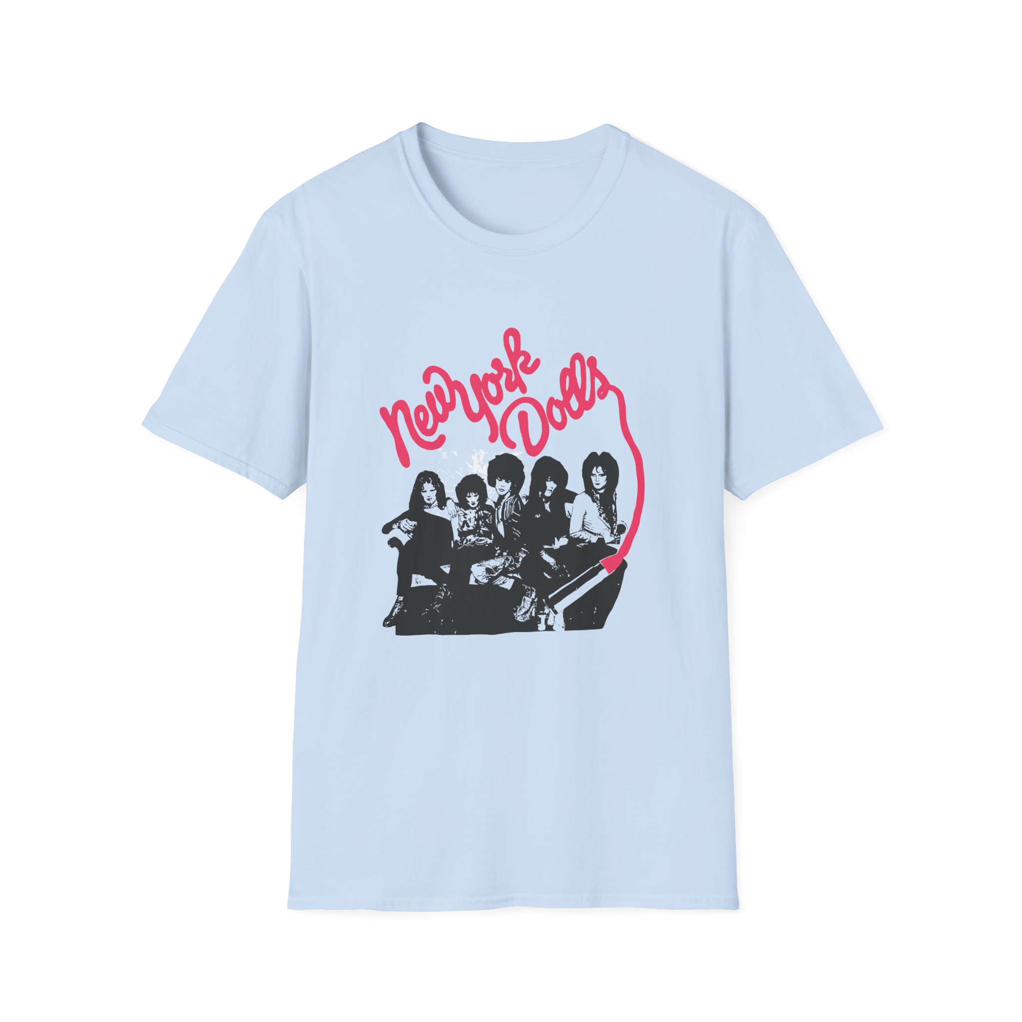 New York Dolls Lipstick Logo Unisex Softstyle T-Shirt