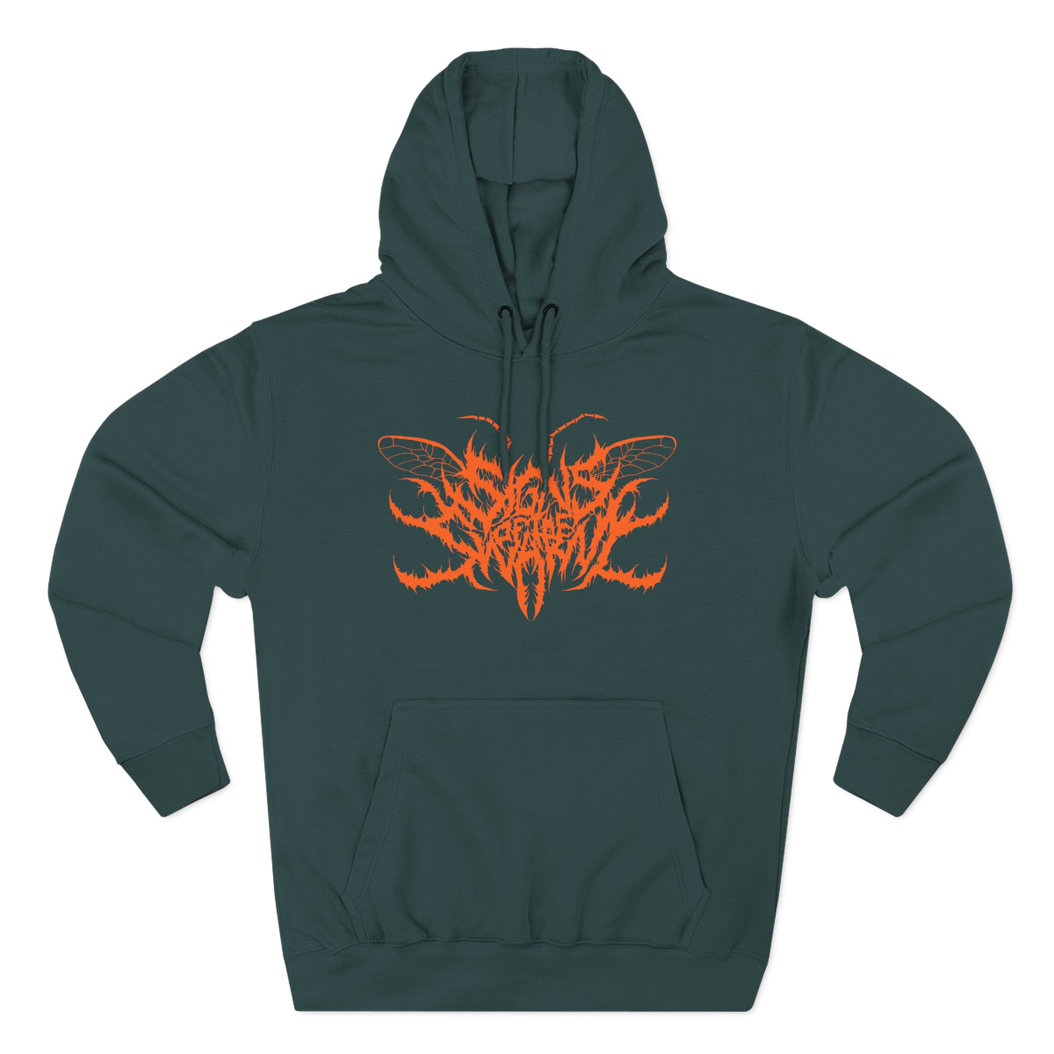 Signs of the Swarm Orange Logo Three-Panel Fleece Hoodie
