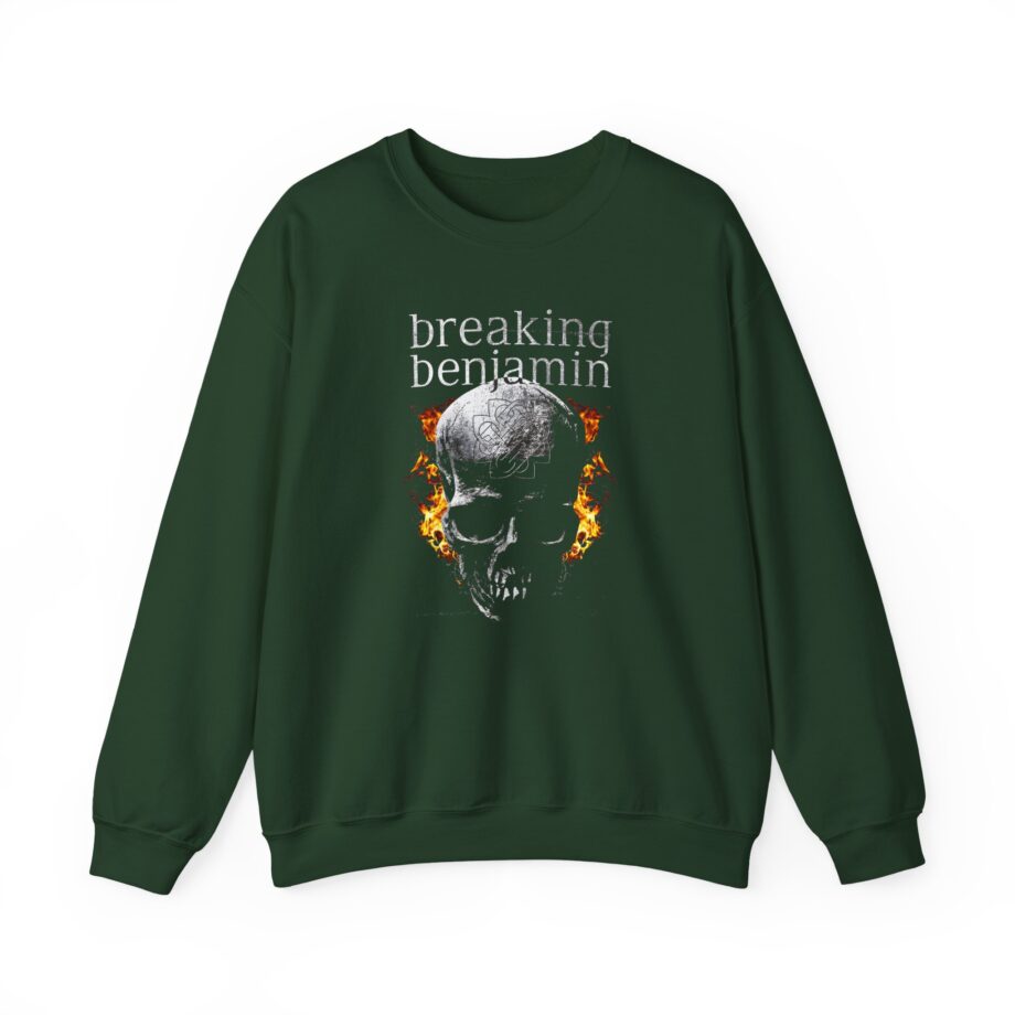 Breaking Benjamin Fire Skull Unisex Heavy Blend Crewneck Sweatshirt