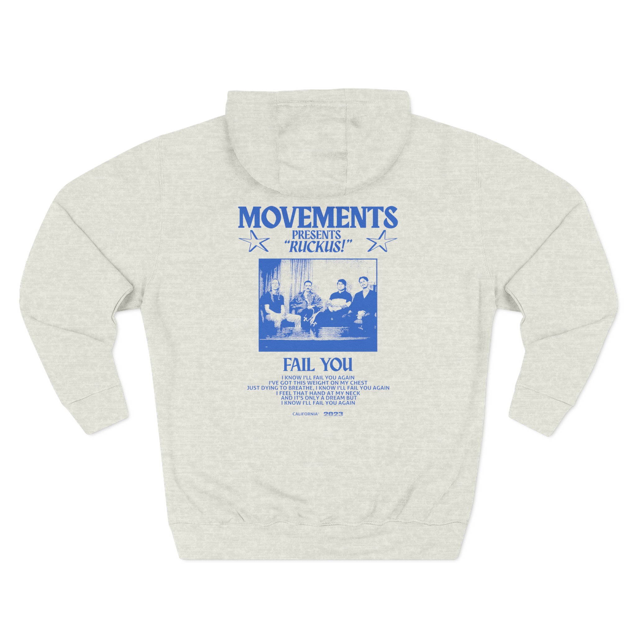 Movements Fail You Photo Three-Panel Fleece Hoodie