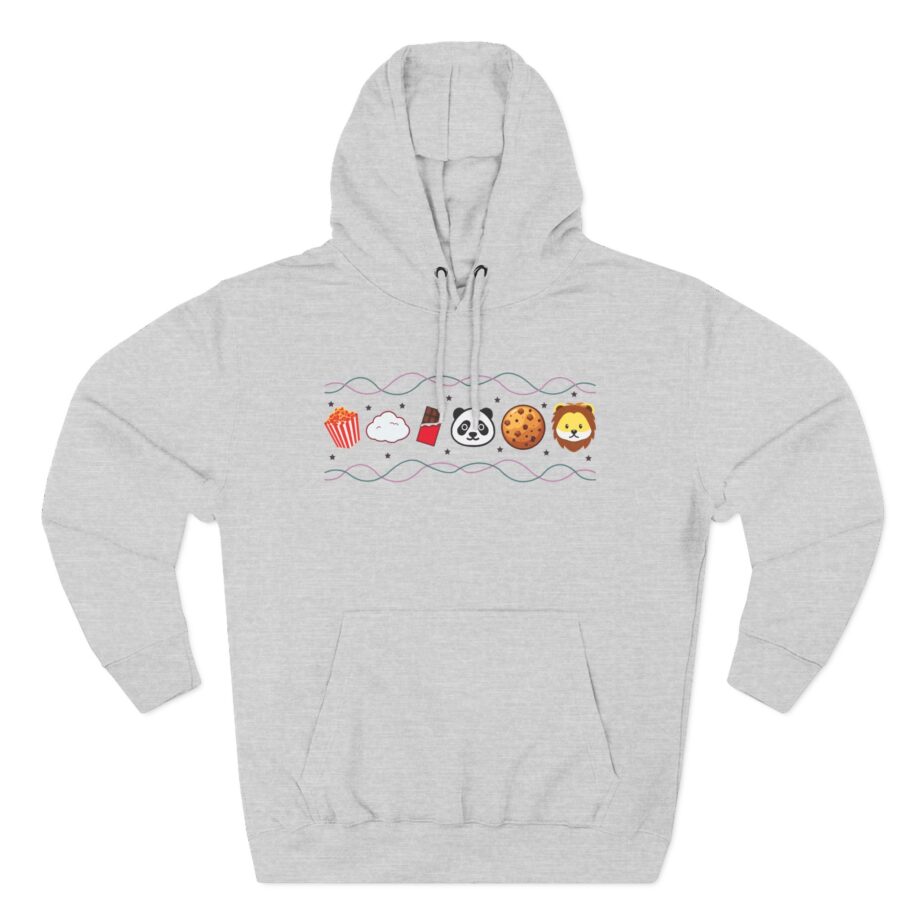 Harlow and Popcorn Emoji Three-Panel Fleece Hoodie