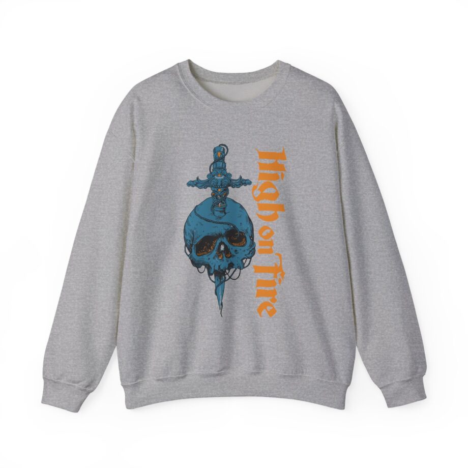 High on Fire Skull Knife Unisex Heavy Blend™ Crewneck Sweatshirt