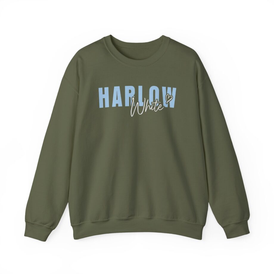 Harlow and Popcorn White Unisex Heavy Blend™ Crewneck Sweatshirt