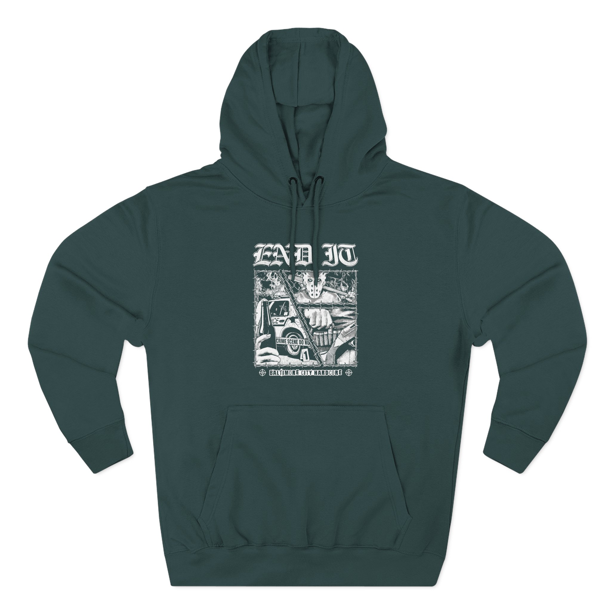 End It Crime Scene Three-Panel Fleece Hoodie