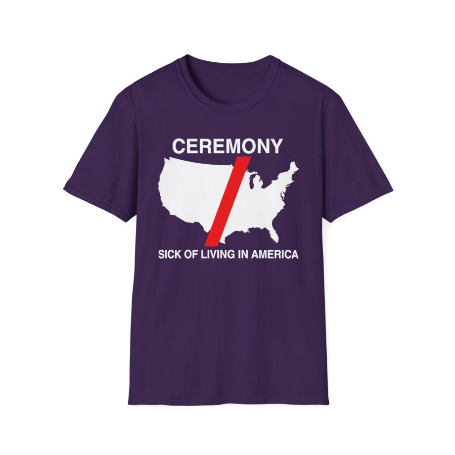 Ceremony Sick of Living in America Map Unisex Softstyle T-Shirt
