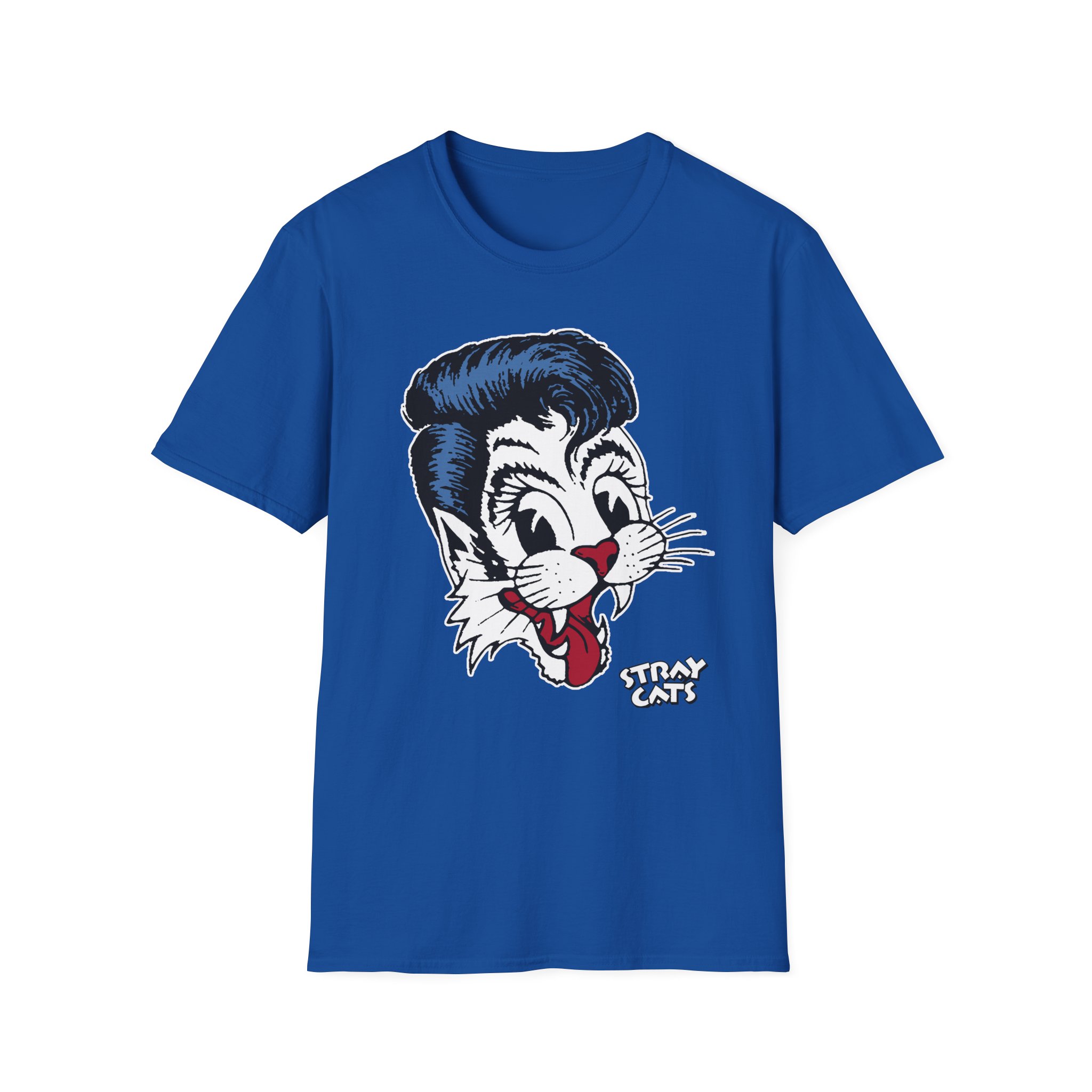 Stray Cats Big Blue Cat Unisex Softstyle T-Shirt