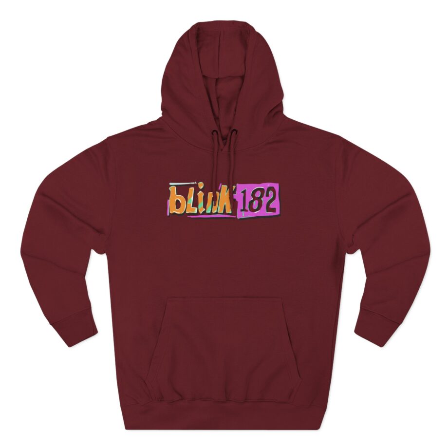 Blink 182 Logo Green Three-Panel Fleece Hoodie