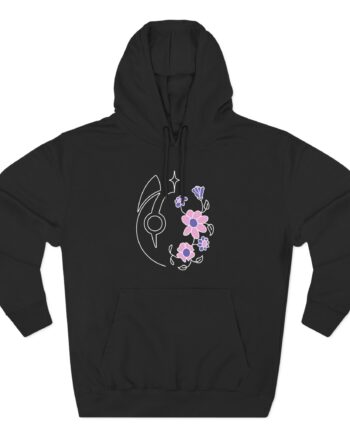 Dabin Embroidered Charcoal Three-Panel Fleece Hoodie