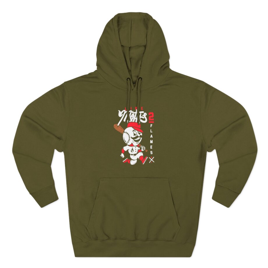 Like Moths to Flames Baseball Three-Panel Fleece Hoodie