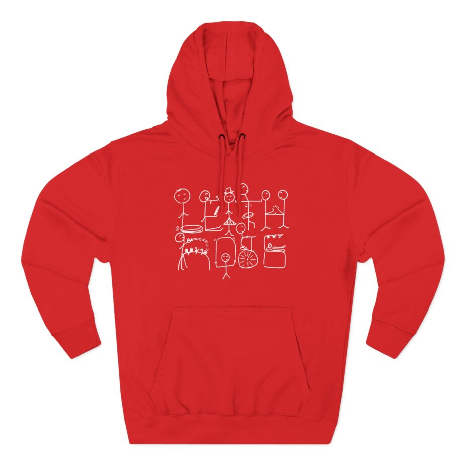 Leith Ross Stick Figures Three-Panel Fleece Hoodie