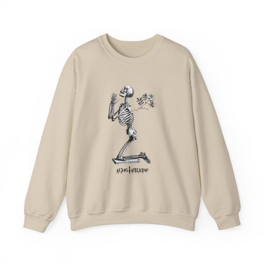 Big Brave Praying Skeleton Unisex Heavy Blend™ Crewneck Sweatshirt