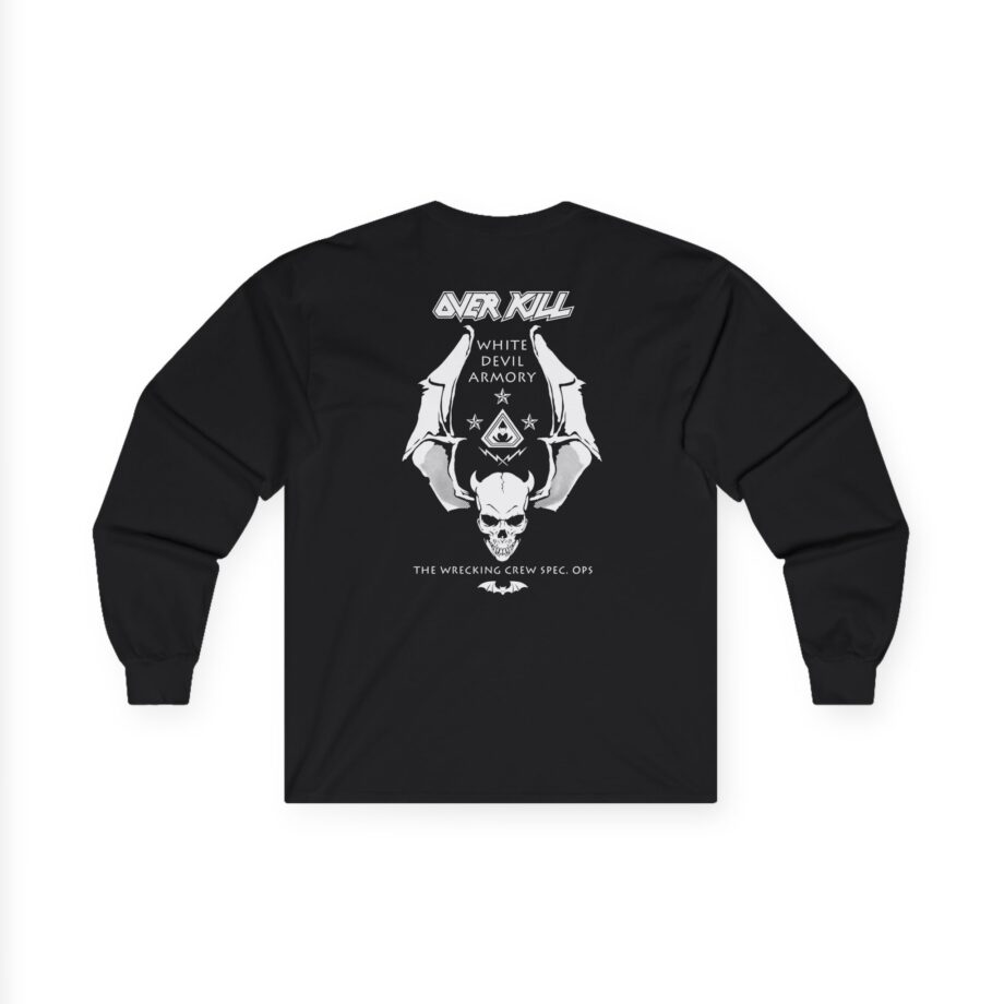 Overkill Logo Badge Skull Work Unisex Ultra Cotton Long Sleeve Tee